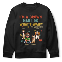 Load image into Gallery viewer, I'm A Grown Man I Do What My Dog Wants - Personalized T Shirt T-shirt HeartfulPaws
