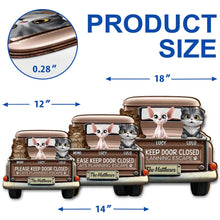 Load image into Gallery viewer, Cats Planning Escape Truck 3D Effect - Personalized Custom Shaped Wood Sign Wood Shaped Sign HeartfulPaws
