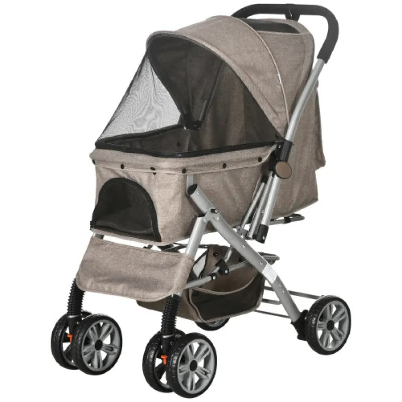 Dog Stroller For Small Dogs Cats, 4 Wheels One-Click Fold Pet Stroller With Swivel Wheels, Pet Accessories, Products For Your Pet HeartfulPaws
