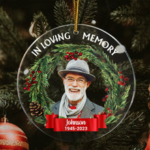 Load image into Gallery viewer, Custom Photo In Loving Memory - Christmas, Memorial Gift For Family, Pet Lovers - Personalized Circle Acrylic Ornament Acrylic Ornament HeartfulPaws
