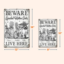 Load image into Gallery viewer, Spoiled Rotten Cats - Personalized Metal Sign Metal Sign HeartfulPaws
