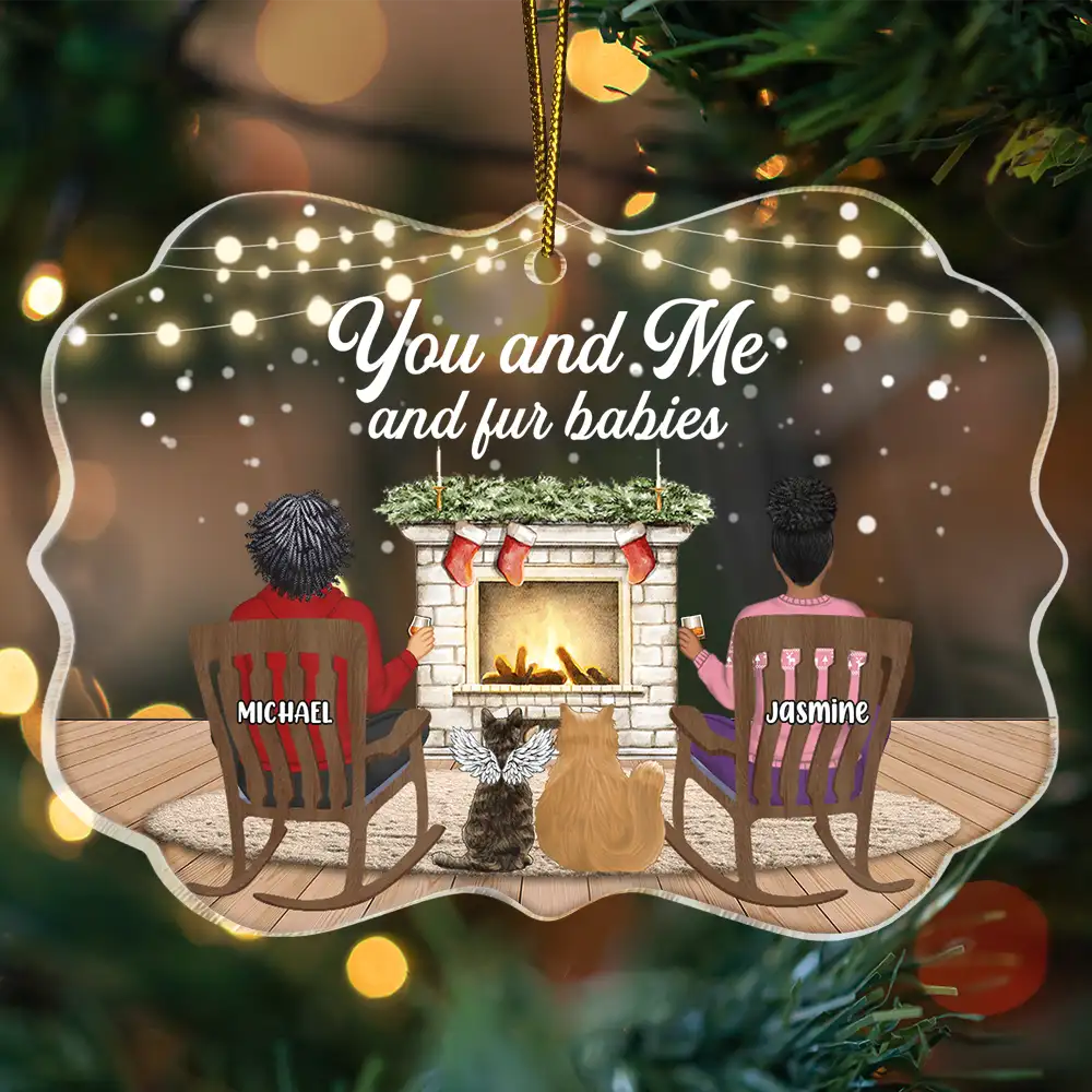 You And Me And The Dogs - Christmas Gift For Dog Lover - Personalized Medallion Acrylic Ornament Acrylic Ornament HeartfulPaws