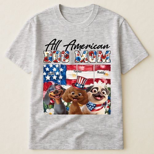 All American Dog Mom- Personalized Shirt Shirt HeartfulPaws