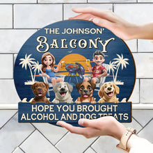 Load image into Gallery viewer, Couple 3D Effect Pool &amp; Patio Bar Hope You Brought Alcohol - Personalized Custom Shaped Wood Sign Wood Shaped Sign HeartfulPaws
