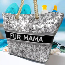 Load image into Gallery viewer, Chinoiserie Toile Dog Cat - Personalized Beach Bag Beach Bag HeartfulPaws
