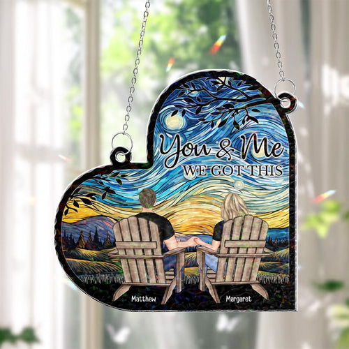 You & Me We Got This Couple Gift Anniversary Gift - Personalized Window Corner Suncatcher Window Corner Suncatcher HeartfulPaws