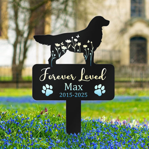 Dog Loss Forever Loved - Personalized Metal Garden Stake Printed Metal Garden Stake HeartfulPaws
