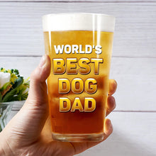 Load image into Gallery viewer, World's Best Dog Dad - Personalized Beer Glass Beer Glass HeartfulPaws
