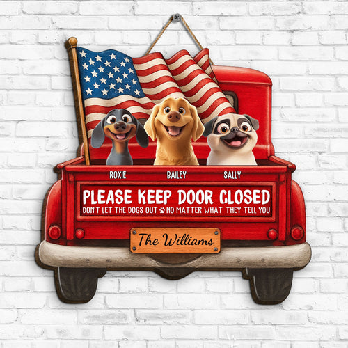 Don't Let The Dogs Out - Personalized Wood Sign Custom Shaped Wood Sign HeartfulPaws