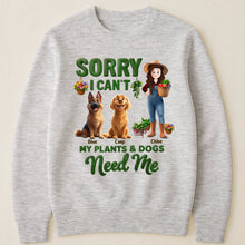 Load image into Gallery viewer, Sorry I Can't My Plants And Dogs Need Me Gardener Funny Gift - Personalized Shirt Shirt HeartfulPaws
