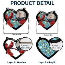 Load image into Gallery viewer, Custom Photo I'm Always With You Memorial Heart - Personalized Window Hanging Suncatcher Ornament Window Hanging Suncatcher HeartfulPaws
