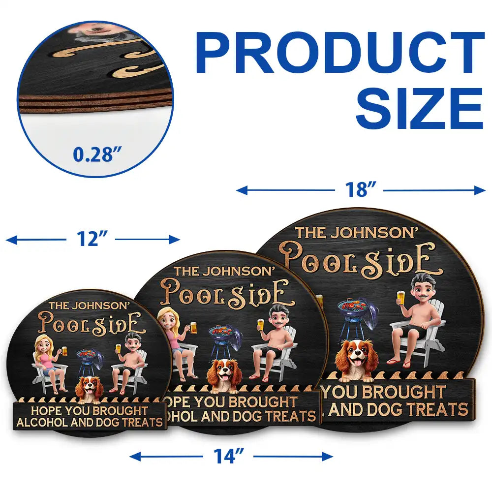 Couple 3D Effect Pool & Patio Bar Hope You Brought Alcohol - Personalized Custom Shaped Wood Sign Wood Shaped Sign HeartfulPaws