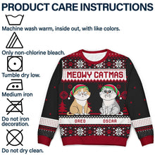 Load image into Gallery viewer, Meowy Catmas Funny Cartoon Cats - Christmas Gift For Cat Lovers, Cat Moms, Cat Dads - Personalized Unisex Ugly Sweater Ugly Sweater HeartfulPaws
