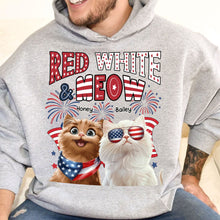 Load image into Gallery viewer, Red White Meow - Personalized Shirt Shirt HeartfulPaws
