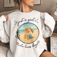 Load image into Gallery viewer, Just A Girl Who Loves Dogs Cartoon Version - Personalized Photo Shirt Shirt HeartfulPaws

