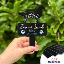 Load image into Gallery viewer, Dog Loss Forever Loved - Personalized Metal Garden Stake Printed Metal Garden Stake HeartfulPaws
