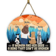 Load image into Gallery viewer, Unbreakable Bond Dog Mom Dog Dad - Personalized Custom Shaped Wood Sign Wood Shaped Sign HeartfulPaws
