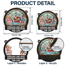Load image into Gallery viewer, Pontoon Partners For Life - Personalized Window Hanging Suncatcher Ornament Window Hanging Suncatcher HeartfulPaws
