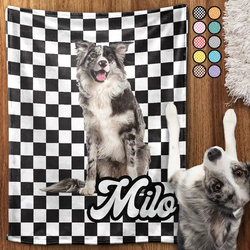 Custom Photo Pet Dog Cat Square Background - Personalized Pet Blanket Pet Blanket HeartfulPaws