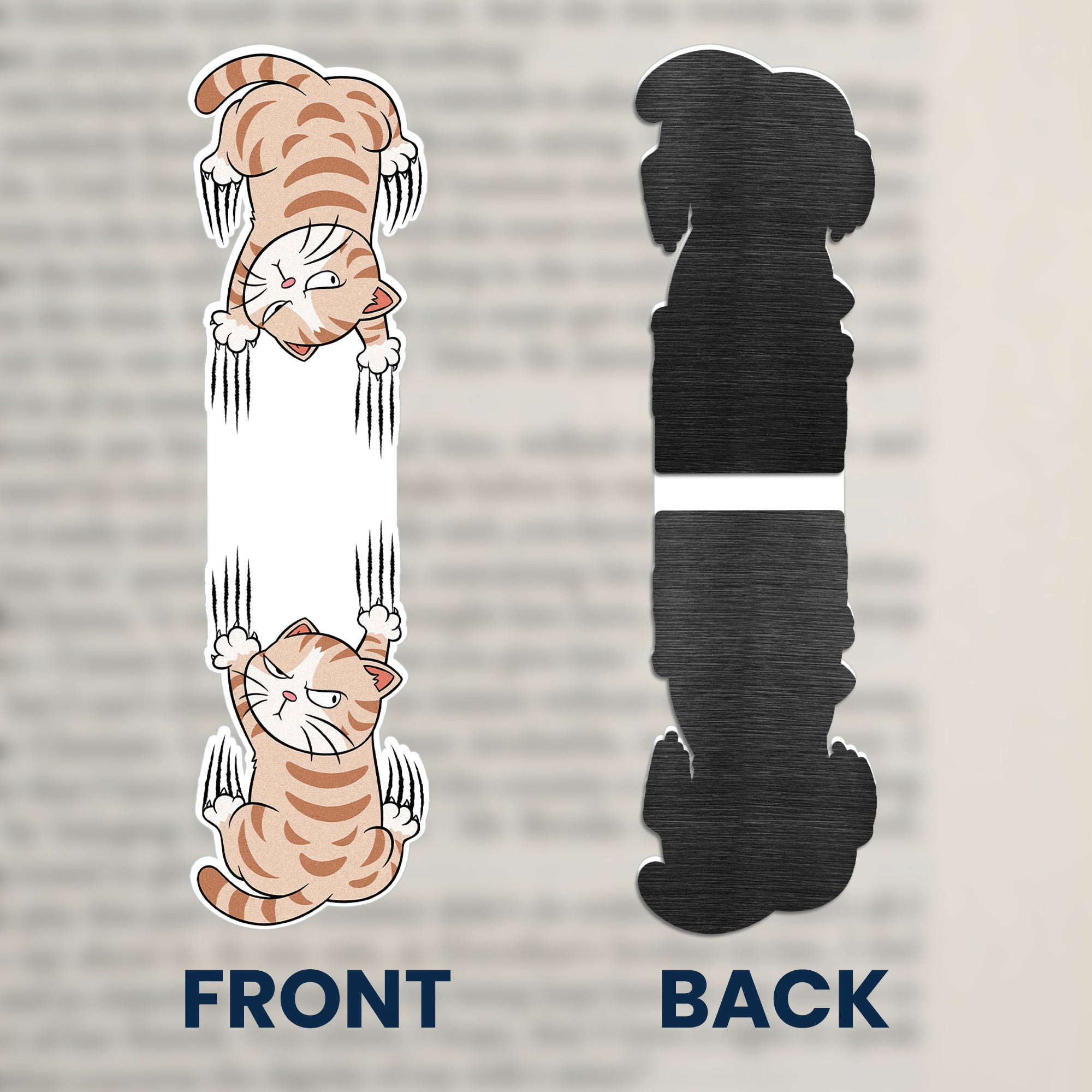 Falling Cat - Personalized Magnetic Bookmark Magnetic Bookmark HeartfulPaws