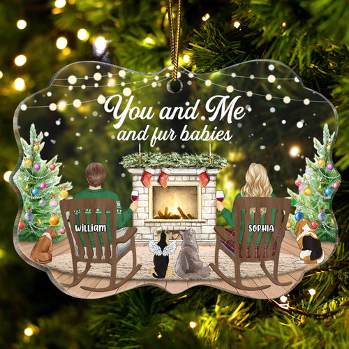 You And Me And The Dogs - Christmas Gift For Dog Lover - Personalized Medallion Acrylic Ornament Acrylic Ornament HeartfulPaws