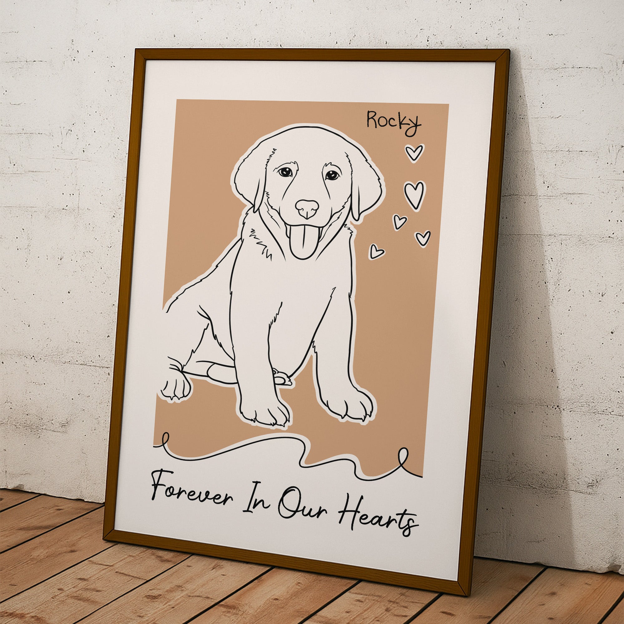 Forever In My Heart Dog Loss Custom Line Portrait - Personalized Photo Poster Poster HeartfulPaws