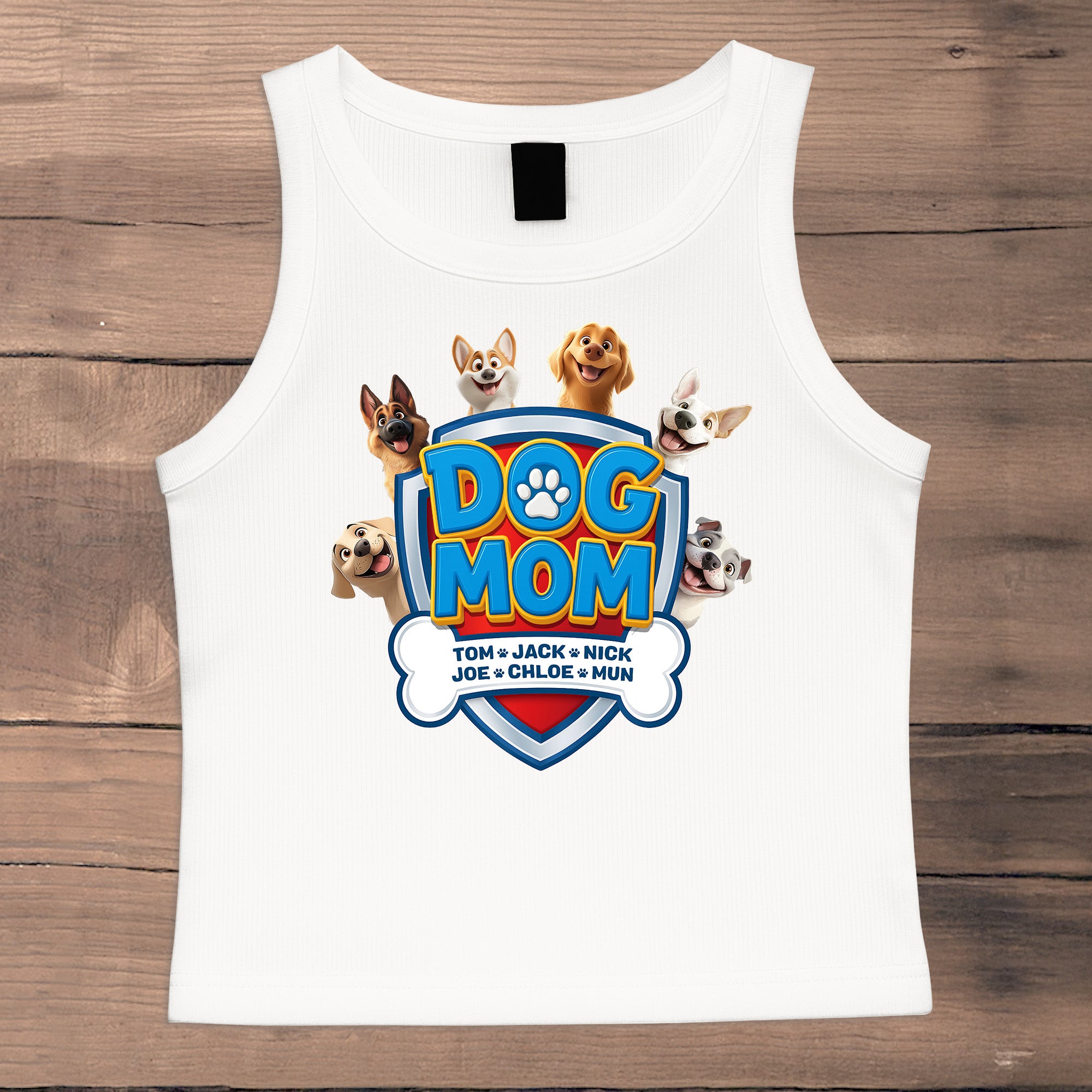 Dog Mom Custom Dog Lover Gift - Custom Crop Tank Top Crop Tank Top HeartfulPaws