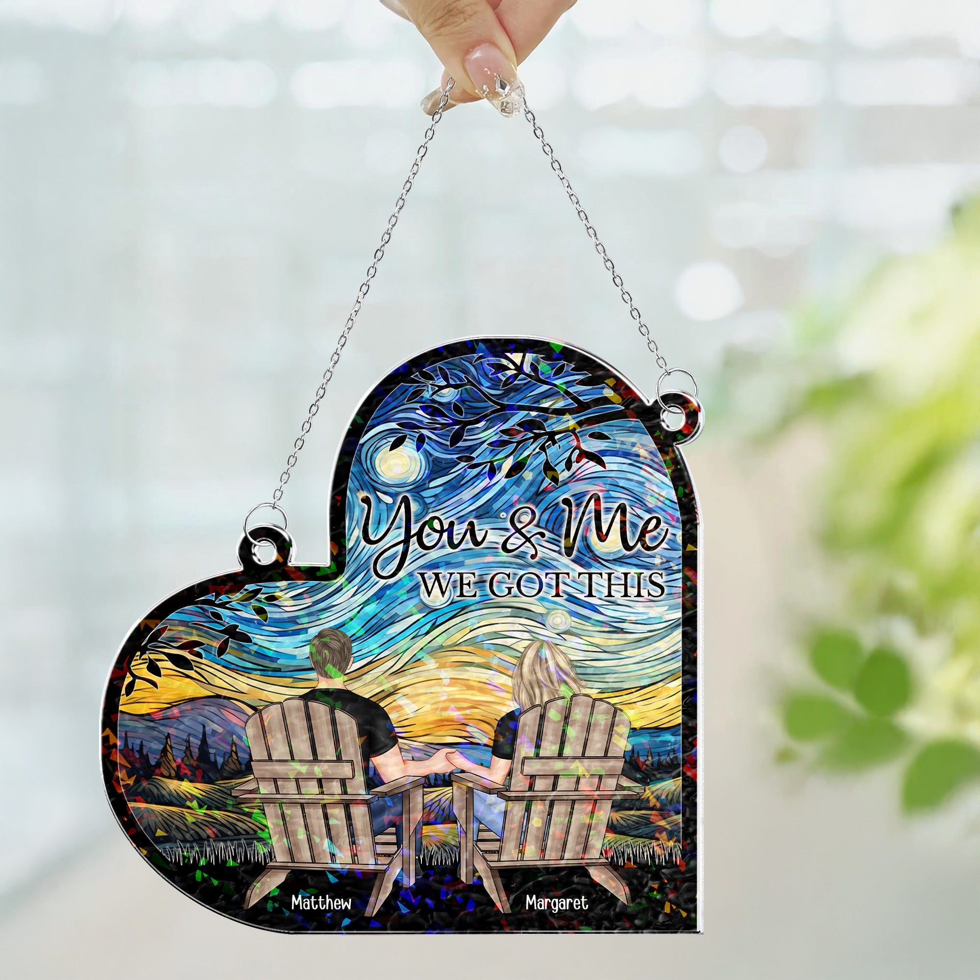 You & Me We Got This Couple Gift Anniversary Gift - Personalized Window Corner Suncatcher Window Corner Suncatcher HeartfulPaws