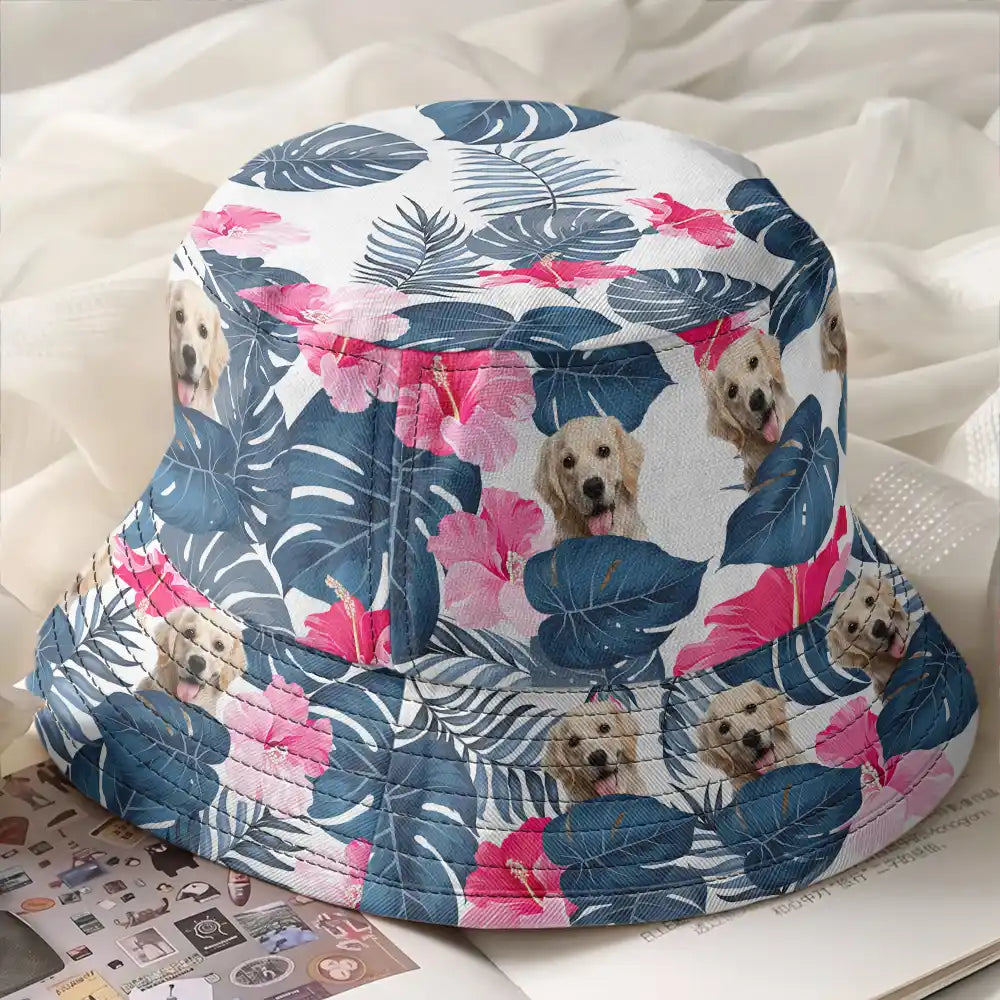 Custom Photo Tropical Pet Family Face - Personalized Bucket Hat Bucket Hat HeartfulPaws