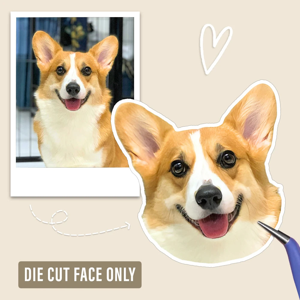 Custom Photo Dog Cat Pet Portrait - Personalized Custom Cutout Vinyl Sticker Custom Cutout Vinyl Sticker HeartfulPaws